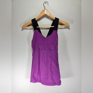 Lululemon purple tank top with bra
